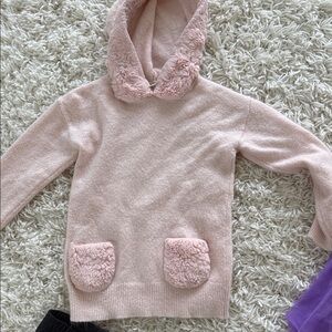 Cozy Pink Hooded Sherpa Pocket Sweater
